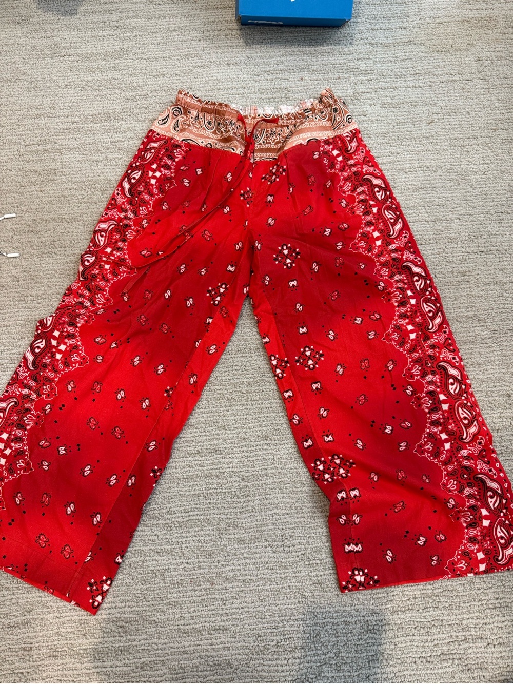 Free People Red Bandana Print Pants